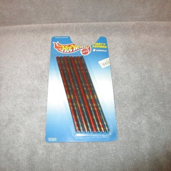 NOS Vintage HOT WHEELS 8 Count PENCILS Mattel FLAME Blue TARA Collectible 1997 - Picture 1 of 6